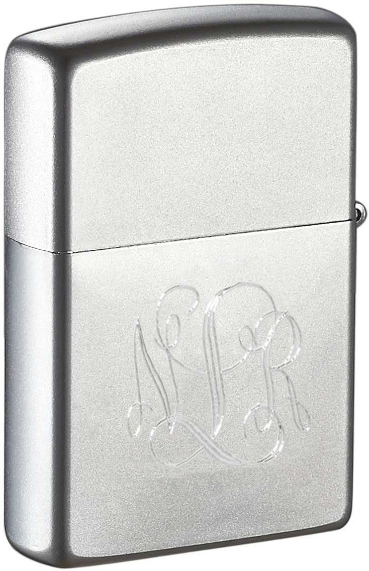 Personalized Set of 3 Zippo Lighters with Free Engraving in Interlocking Monogram Font